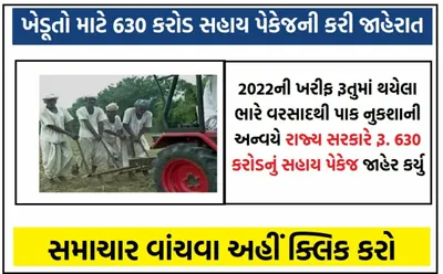 krishi sahay package  ગુજરાત સરકારે ખેડૂતો માટે 630 કરોડના સહાય પેકેજની જાહેરાત કરી